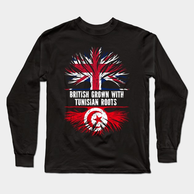 British Grown with Tunisian Roots UK Flag England Britain Union Jack Long Sleeve T-Shirt by silvercoin